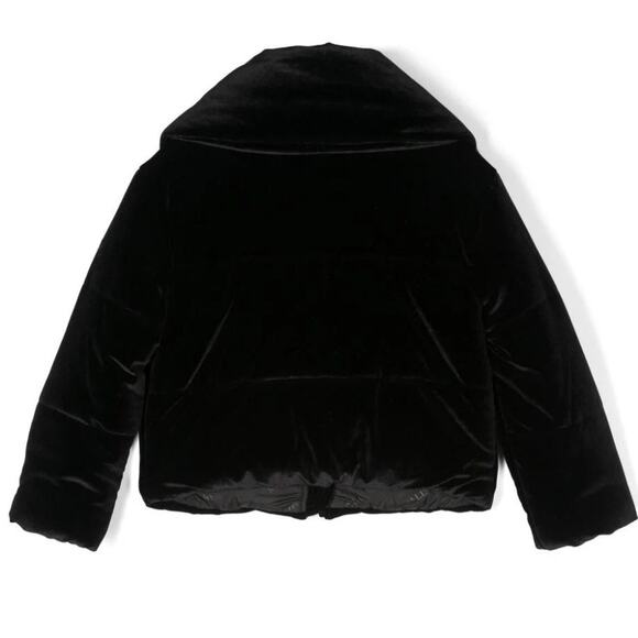 Patrizia Pepe Velvet Padded Quilted Puffer Jacket Black Size 42 = US 6 - Picture 2 of 11